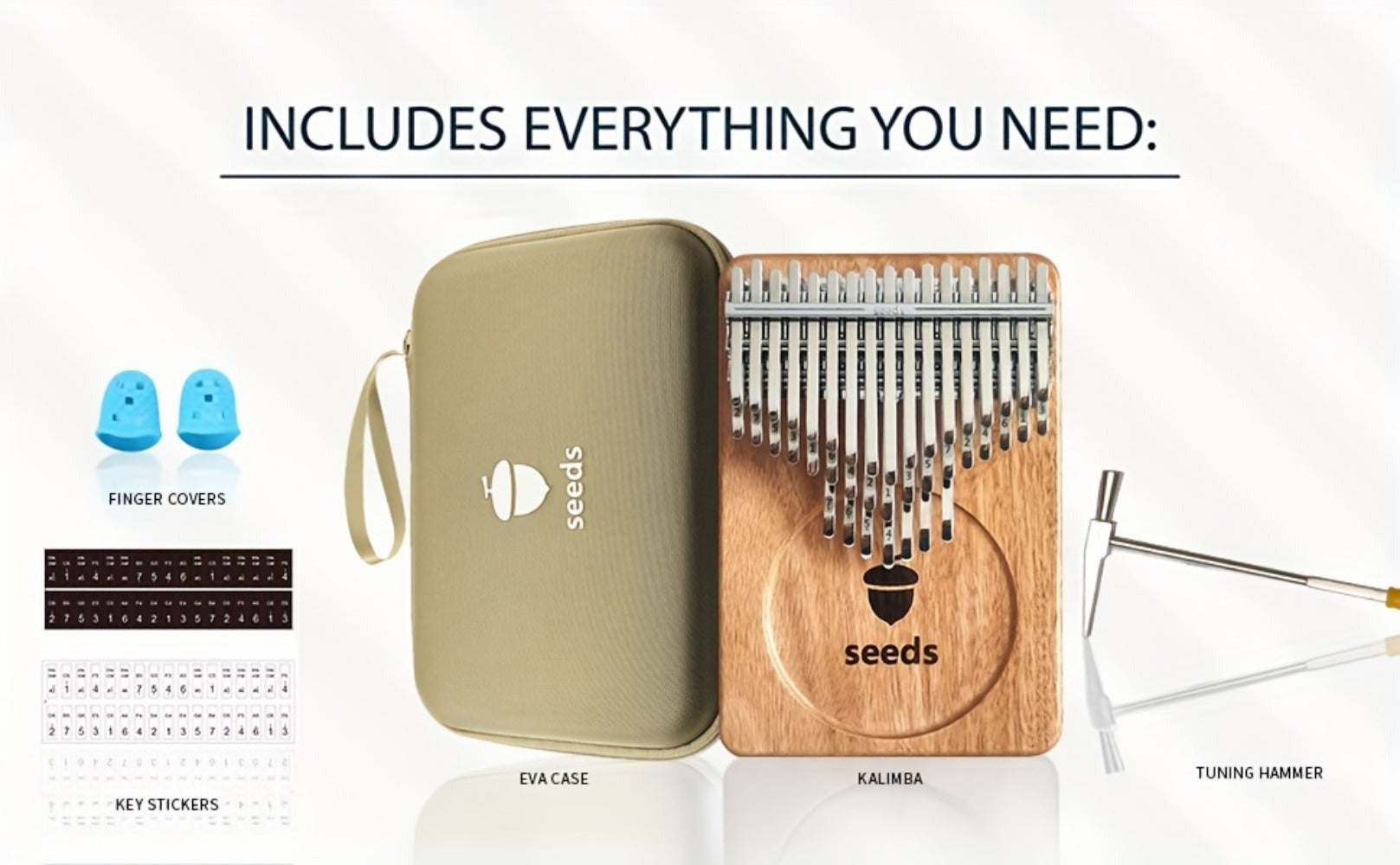 Semillas Kalimba 41 Teclas, Piano de Pulgar Avanzado C- Afinado, Cromático - Piano de Pulgar de Capas de Dedos, Caja de Resonancia de Madera Maciza, Tono Etéreo con Resonancia Sostenida, Kalimba Piano de Pulgar para Adultos Principiantes