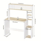 1pc Escritorio, Escritorio de Computadora con Estante, 5 Estanterías, Mesa de Trabajo, Mesa para Juegos con Almacenamiento, Adecuado para Hogar u Oficina o Sala