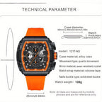 Relojes de pulsera para hombre H, movimiento de cuarzo de alta precisión, correa de silicona, resistente al agua, calendario, diseño multifuncional, relojes de vestir para hombre