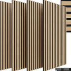 4 paneles acústicos 3D de 120X60X2.1Cm, 2.88Sqm - 4 piezas, paneles de pared con aspecto de madera, materiales de aislamiento acústico, revestimiento de pared para aislamiento acústico eficaz, con aislamiento acústico de fieltro, para estudio de grabación