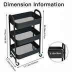 Estantera Metlica Modular de Almacenaje: Organizacin Verstil para Espacios Amplios y Compactos - Acero Galvanizado + 4 Baldas MDF, 70 x 39 x 29cm - 100Kg por Balda Estanteria cesta cesto de Fruta o Multiuso de 3 pisos ( fruta-001)