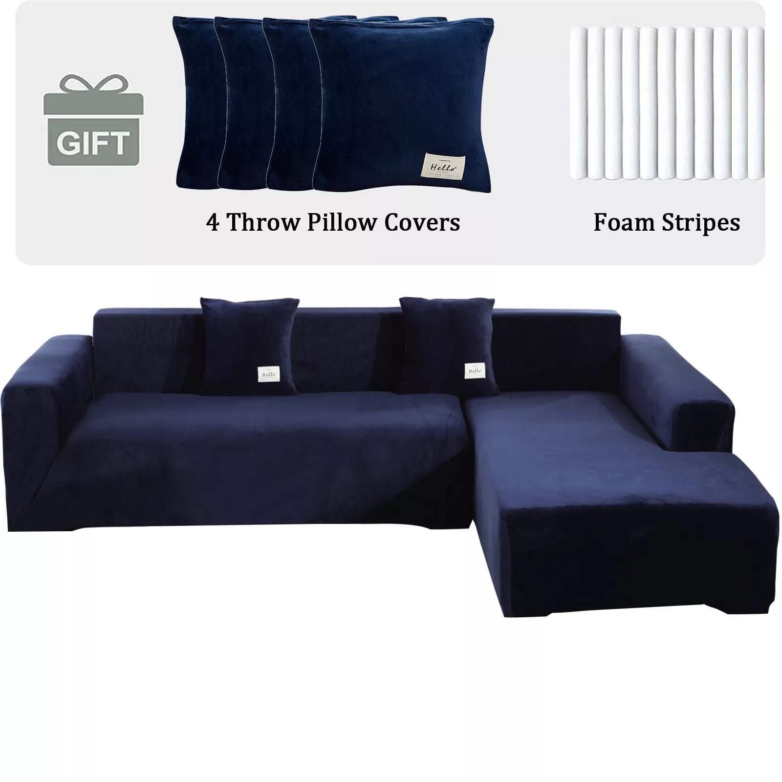Fundas para sofá en forma de L, 2 piezas, protector de fundas para sofá seccional de 3+4 plazas - La solución perfecta para un salón elegante y chic