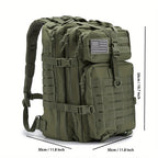 Mochila Espaciosa de 45L con Sistema MOLLE - Poliéster Duradero, Diseño de Capa Suave con Múltiples Compartimentos y Correas Acolchadas para los Hombros, con Parche de la Bandera Americana - Ideal para Senderismo de 3 Días, Trekkings, Bolsa de Emergencia,