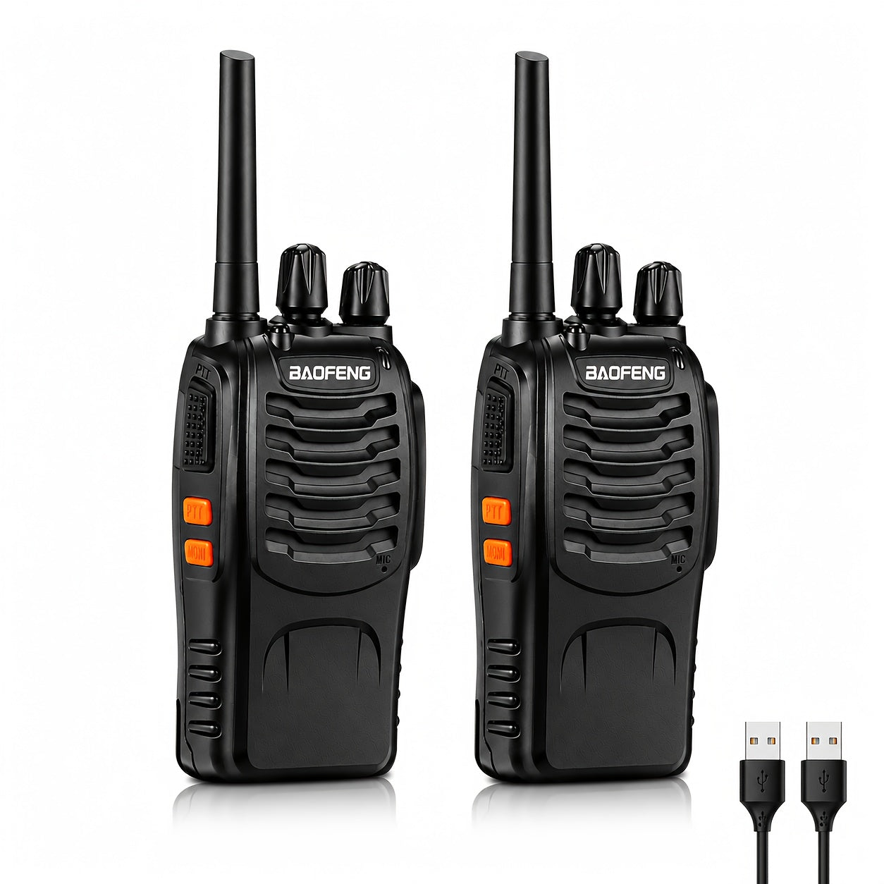 2 piezas de walkie talkies recargables, radios bidireccionales de largo alcance de 3-5 km con auriculares, radios bidireccionales de 16 canales walky talky UHF portátiles para adultos para senderismo, ciclismo, camping, alimentación por USB, regalo de San