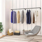Perchero de tubo industrial de 200 cm para montar en la pared, toallero, barra para prendas de estilo vintage, riel de pared de alta resistencia para colgar y exhibir ropa, para dormitorio y lavadero