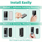 Timbre sin varillas para seguridad del hogar, cámara de seguridad con visión nocturna, 960P HD, detección de movimiento PIR, batería recargable de 2600mAh - Fácil de montar y controlado por aplicación, cámara de seguridad inalámbrica para el hogar, timbre