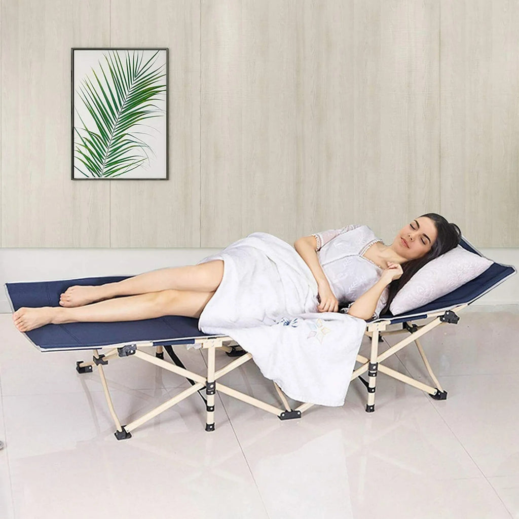 Cama de campamento de 190 cm, cama de campamento plegable, cama de invitado de 250 kg