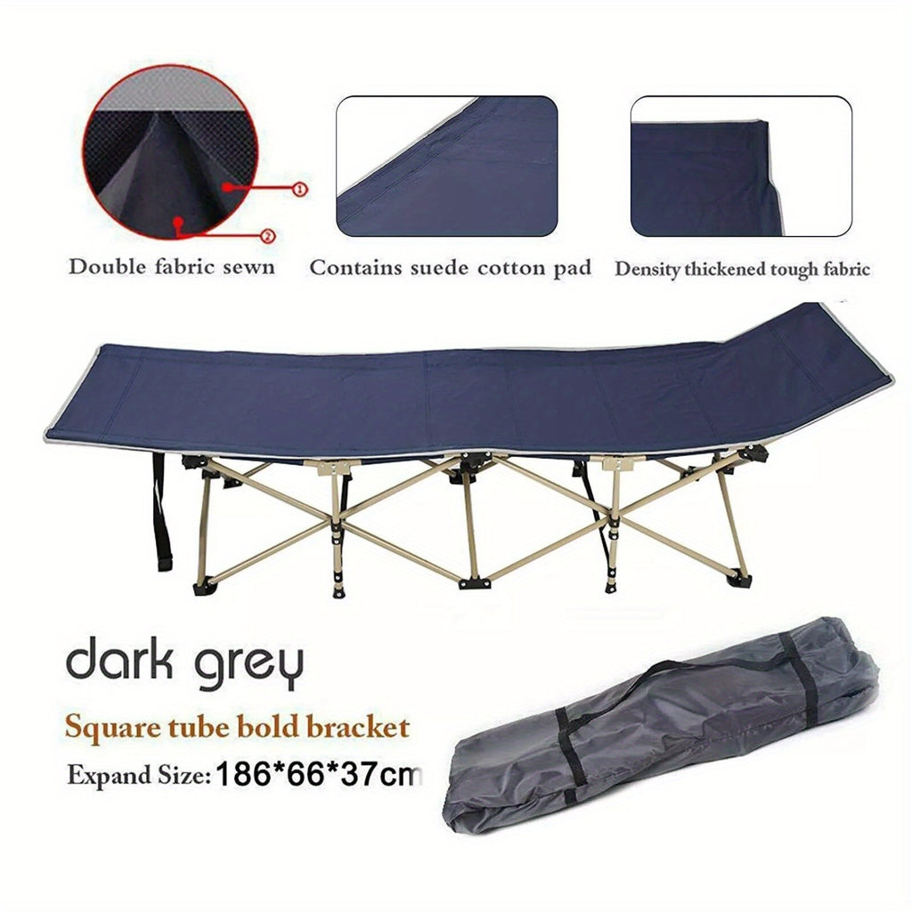 Cama de campamento de 190 cm, cama de campamento plegable, cama de invitado de 250 kg