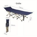 Cama de campamento de 190 cm, cama de campamento plegable, cama de invitado de 250 kg