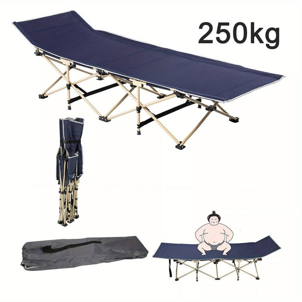 Cama de campamento de 190 cm, cama de campamento plegable, cama de invitado de 250 kg