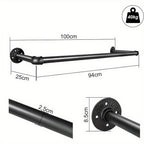 Perchero tubular de pared de estilo industrial, extraíble para sala de estar, dormitorio, vestíbulo, baño,
