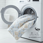 Edredón Ligero Estampado de Verano, Colcha Pinsonic de Microfibra Reversible Bouti, Cubrecama Moderno con Patrón en Relieve Transpirable para Todas las Estaciones, Decoración de Dormitorio para Primavera y Verano (Sin Fundas de Almohada) para Todas las Ta
