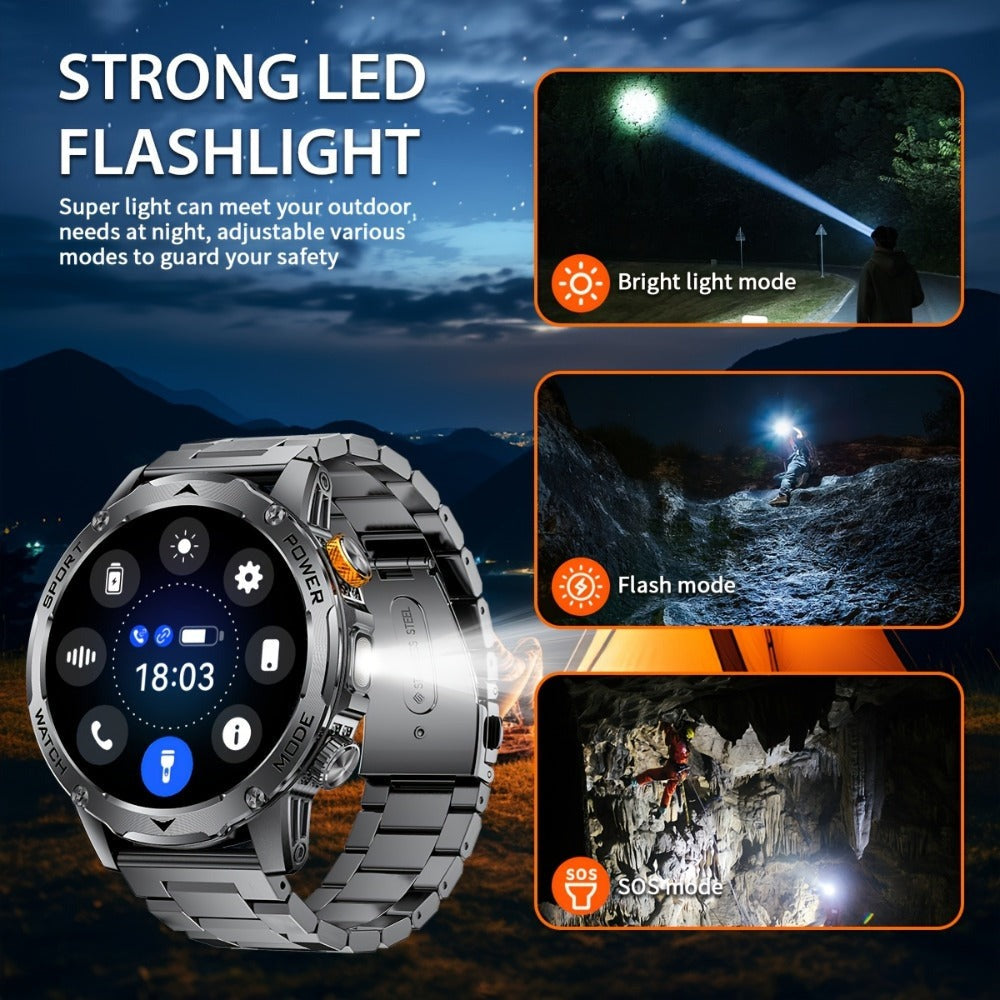 SIEMORL Smartwatch para hombre con más de 50 horas de tiempo de espera ultra largo, reloj inteligente HD de 1.7 pulgadas con batería de 1000 mAh/Función de teléfono/Más de 110 modos deportivos/Monitoreo del sueño, Reloj para hombre para iPhone Android Pod