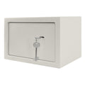 Caja Fuerte para Muebles con Doble Candado de Pestaña, Puerta Colgante de Acero, 2 Llaves, para Caravanas, Armarios y Gabinetes de Oficina, Color Plateado, Tamaño S 31 x 20 x 20 cm / XL 35 x 31 x 50 cm