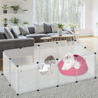 Recinto para mascotas | 145x75x48cm Recinto para conejos de corral para animales pequeños hecho de plástico Jaula expandible para conejos