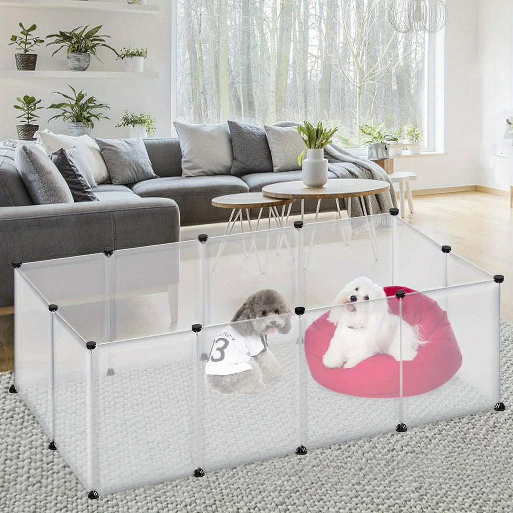 Recinto para mascotas | 145x75x48cm Recinto para conejos de corral para animales pequeños hecho de plástico Jaula expandible para conejos