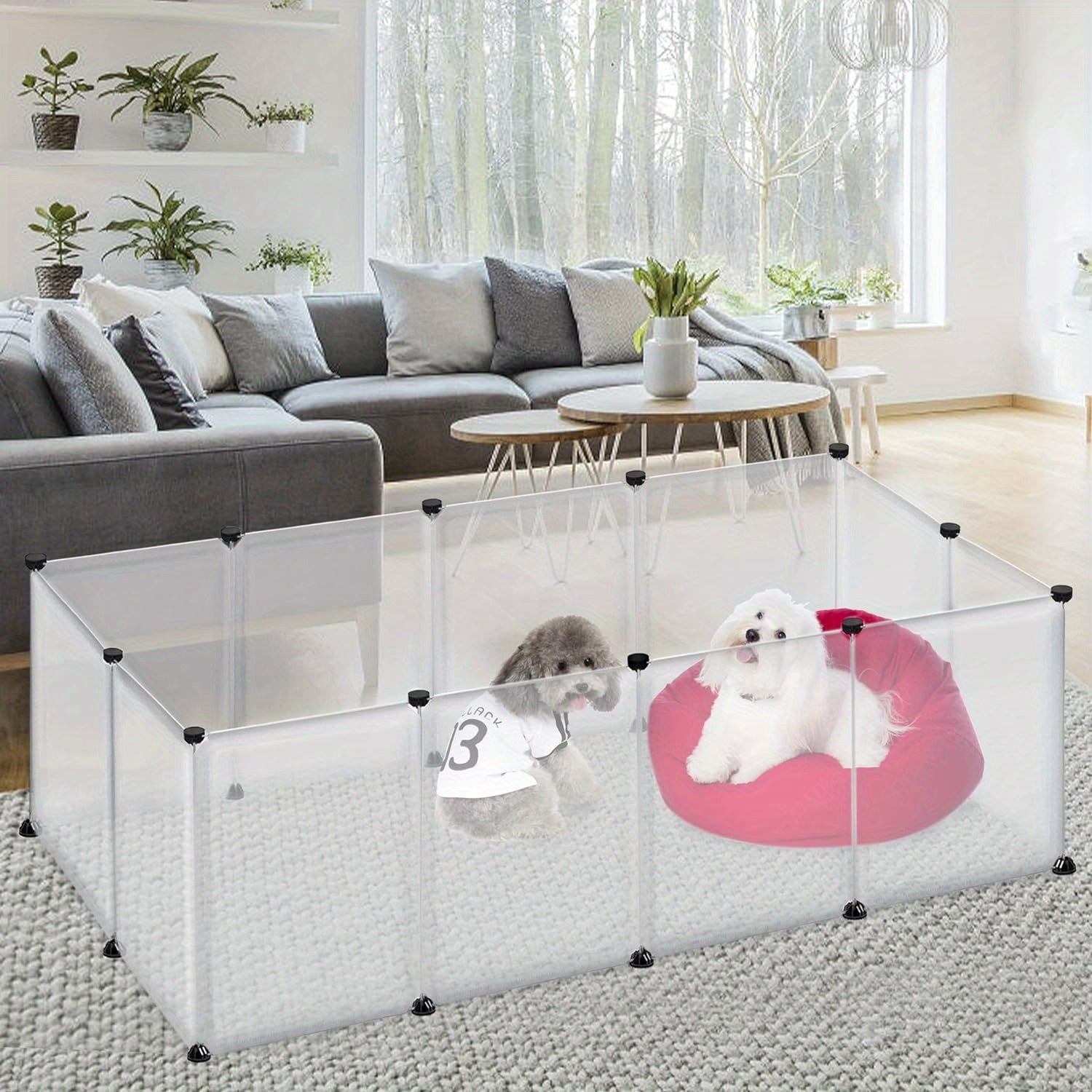 Recinto para mascotas | 145x75x48cm Recinto para conejos de corral para animales pequeños hecho de plástico Jaula expandible para conejos