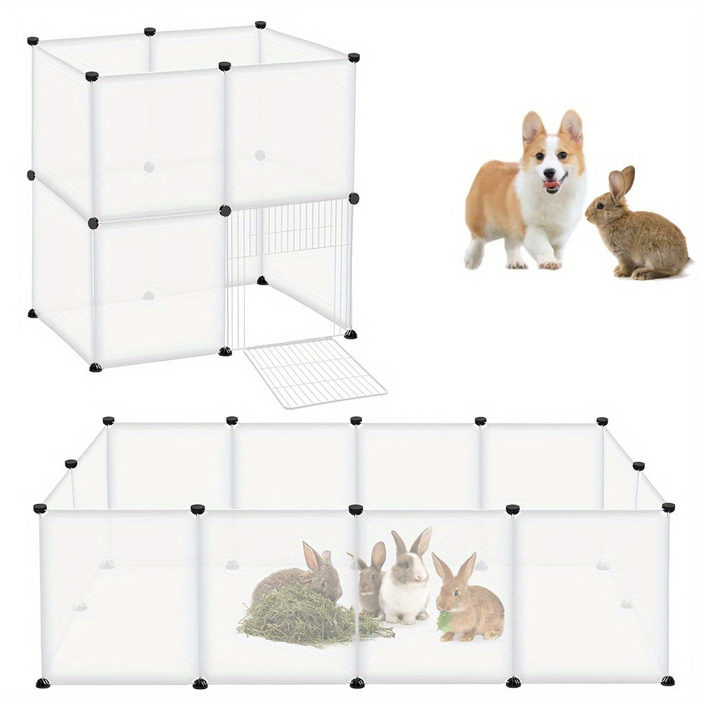 Recinto para mascotas | 145x75x48cm Recinto para conejos de corral para animales pequeños hecho de plástico Jaula expandible para conejos