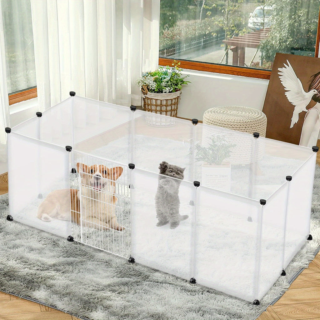 Recinto para mascotas | 145x75x48cm Recinto para conejos de corral para animales pequeños hecho de plástico Jaula expandible para conejos