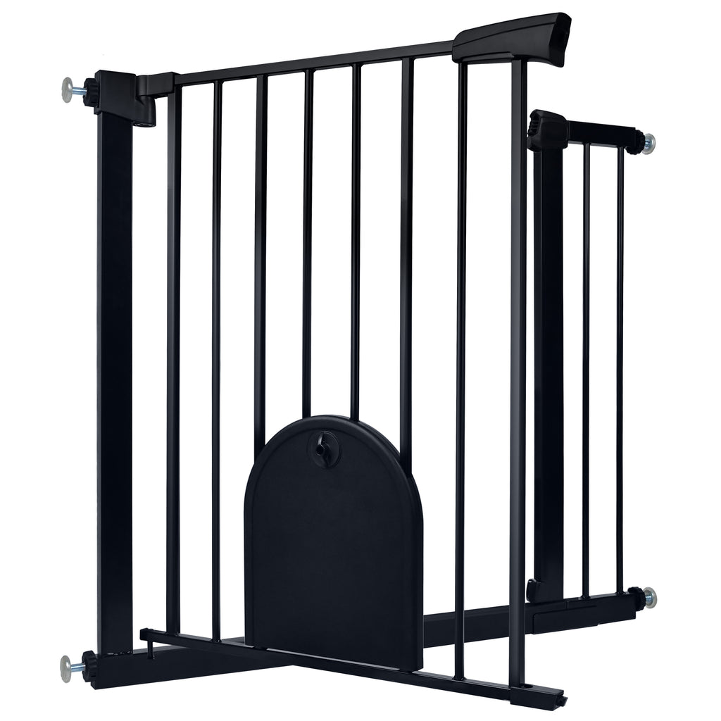 Puerta de seguridad para escaleras y puerta para animales, puerta de seguridad N Stop sin taladrar con rejilla de metal