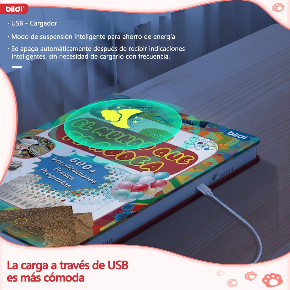 Biidi Alrededor Del Mundo Audiobook en Español, Audiobook, Libros Educativos, Libro Interactivo, Regalo de Cumpleaños de Navidad