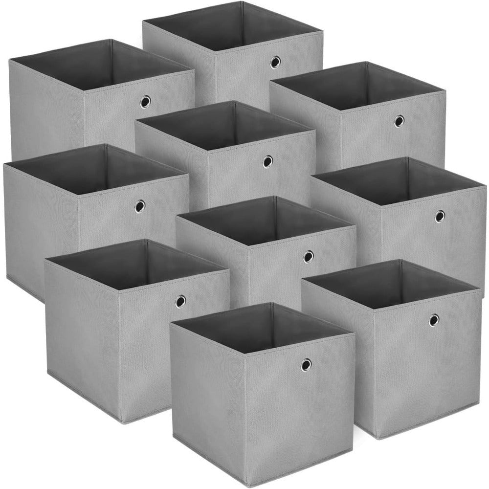 Juego de 10 Cajas de Almacenamiento Plegables de Tela con Orificio para Dedo 32 x 32 x 32 cm para Estantes Kallax o Separador de Ambientes