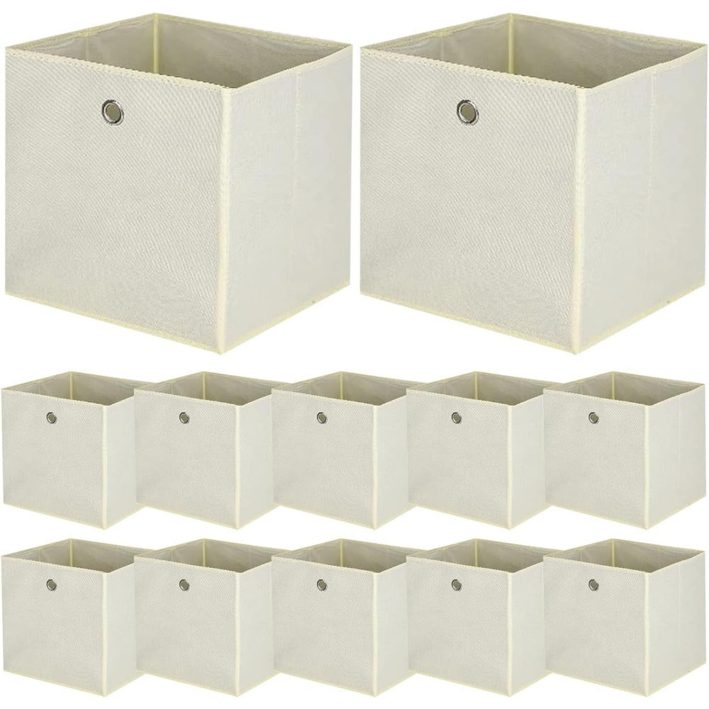 Juego de 10 Cajas de Almacenamiento Plegables de Tela con Agujero para Dedo 32 x 32 x 32 cm para Estantes Kallax o Divisor de Habitación