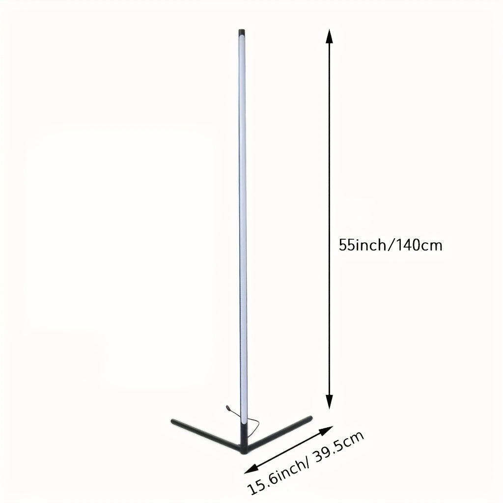 Lámpara de pie de esquina de 1/2 piezas, lámpara de pie LED de cambio de color, ajustable de 56 pulgadas (aprox. 142 cm) con sincronización de música, lámpara de esquina de iluminación ambiental moderna, con control remoto y por APP, modo creativo DIY y t