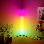 Lámpara de pie de esquina de 1/2 piezas, lámpara de pie LED de cambio de color, ajustable de 56 pulgadas (aprox. 142 cm) con sincronización de música, lámpara de esquina de iluminación ambiental moderna, con control remoto y por APP, modo creativo DIY y t