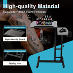 Estación de trabajo para tatuajes con soporte para reposabrazos, estación de trabajo móvil para tatuajes con altura ajustable, soporte rodante con bandeja portátil, suministro de equipo de dibujo para artista de tatuajes de estudio