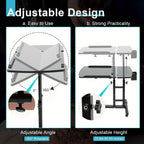 Estación de trabajo para tatuajes con soporte para reposabrazos, estación de trabajo móvil para tatuajes con altura ajustable, soporte rodante con bandeja portátil, suministro de equipo de dibujo para artista de tatuajes de estudio