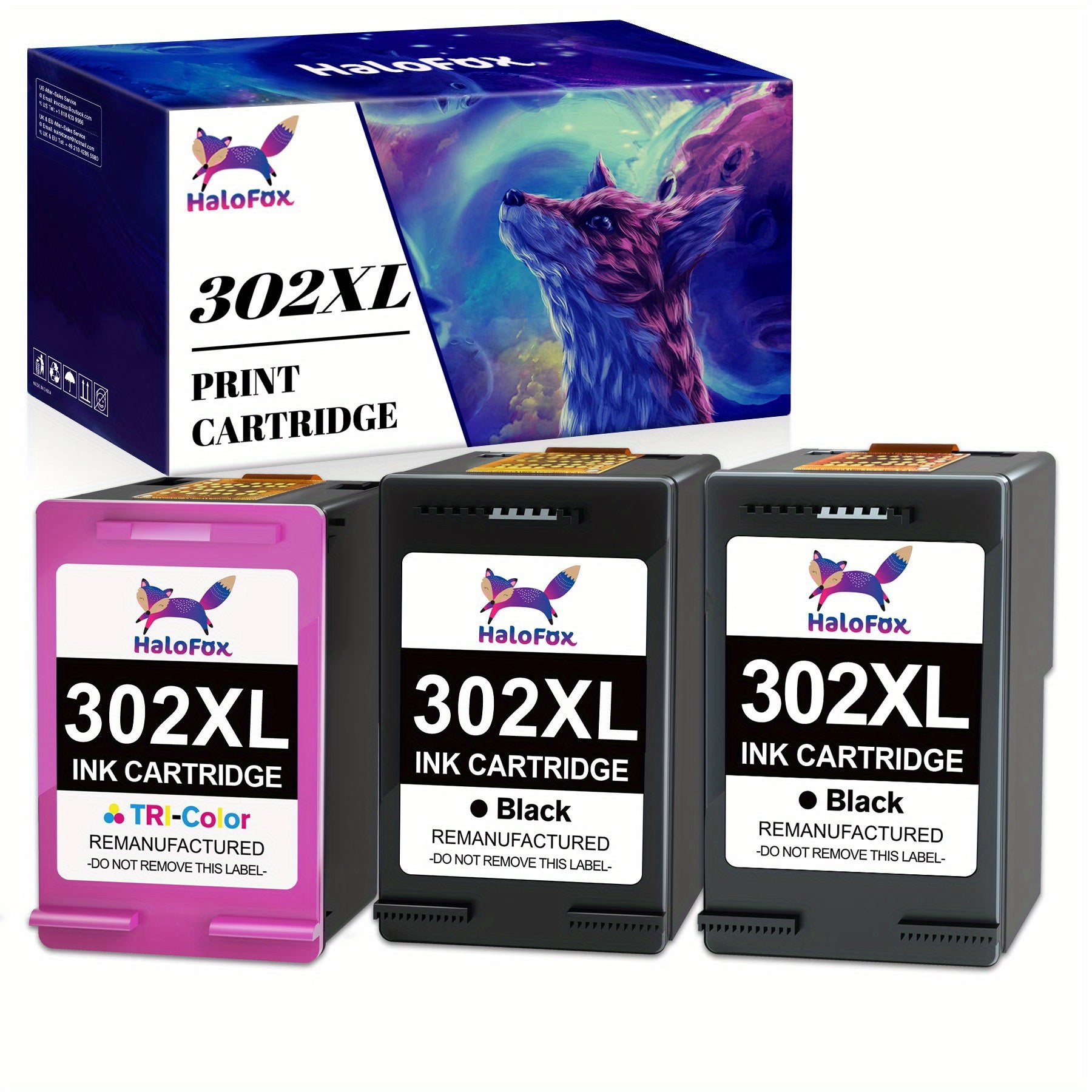 Cartucho de tinta | Paquete de 3 cartuchos de impresora multipack compatibles con HP 302XL HP 302 para HP DeskJet 1110, DeskJet 2130 3630 3636