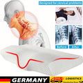 Juego de 1 almohada ortopédica para cuello de algodón lavable con funda blanca