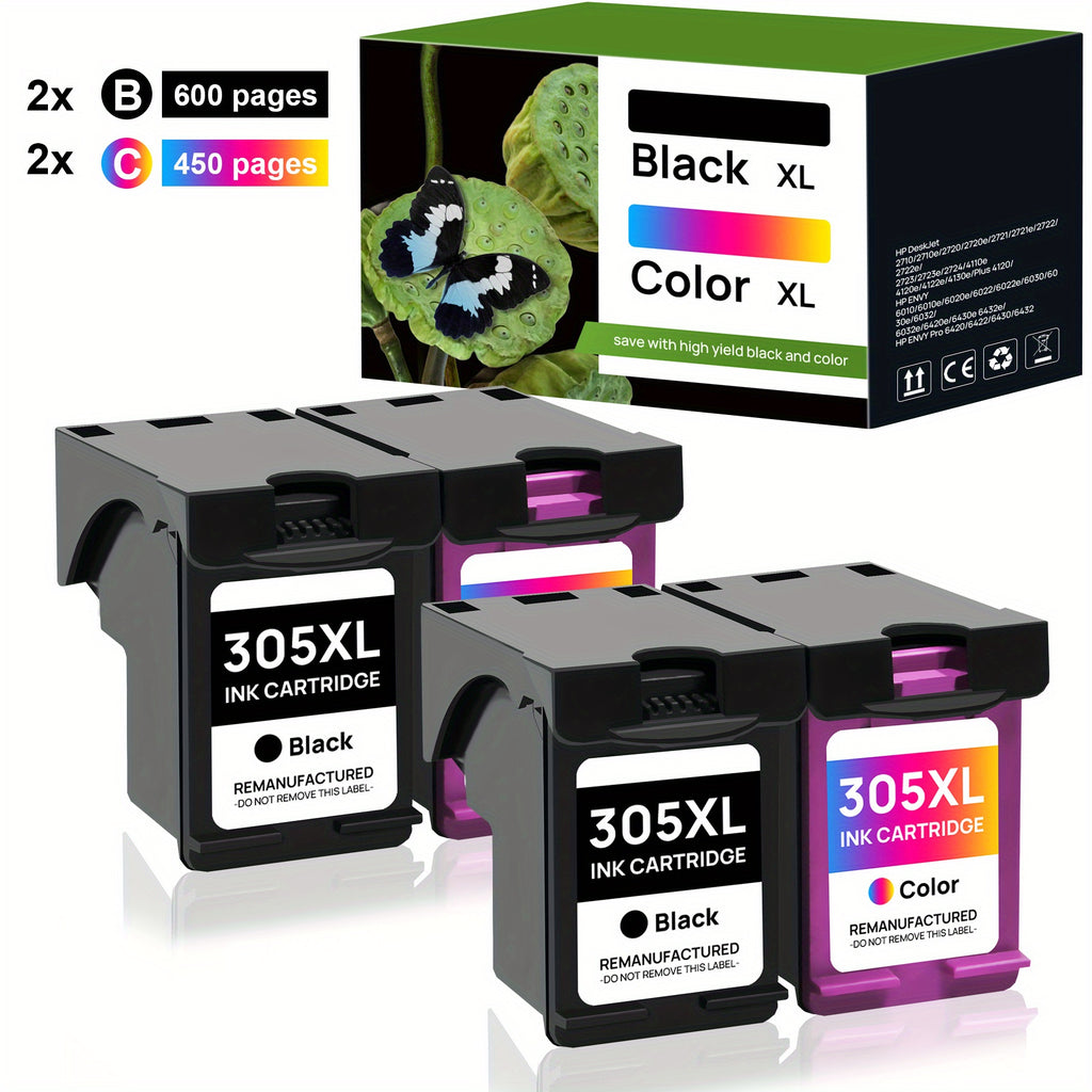 Cartucho de tinta | Cartucho de Tinta 305XL para HP 305 305XL Compatibles con HP DeskJet 2700 2710 2720 2722 DeskJet Plus 4100 4120 4130 Envy