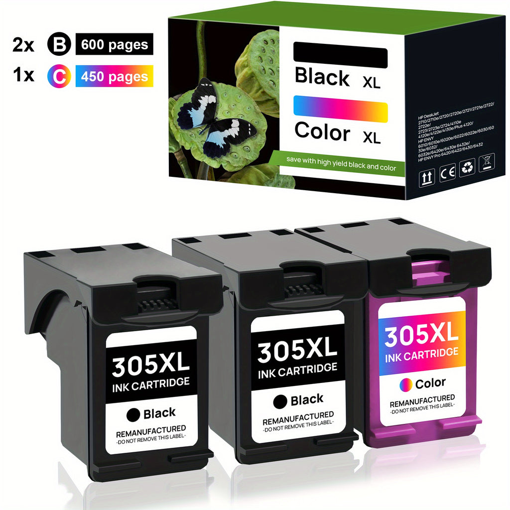 Cartucho de tinta | Cartucho de Tinta 305XL para HP 305 305XL Compatibles con HP DeskJet 2700 2710 2720 2722 DeskJet Plus 4100 4120 4130 Envy