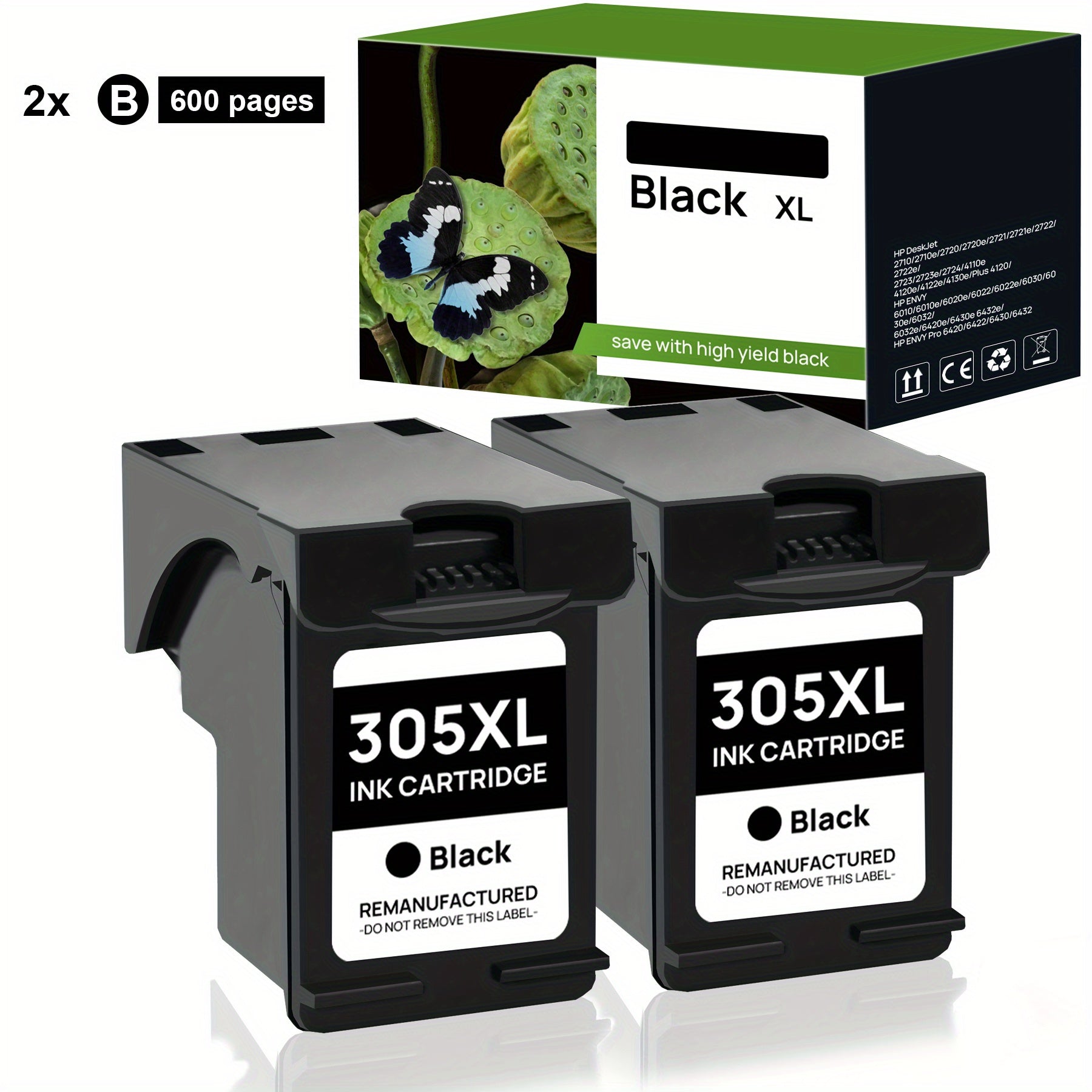 Cartucho de tinta | Cartucho de Tinta 305XL para HP 305 305XL Compatibles con HP DeskJet 2700 2710 2720 2722 DeskJet Plus 4100 4120 4130 Envy