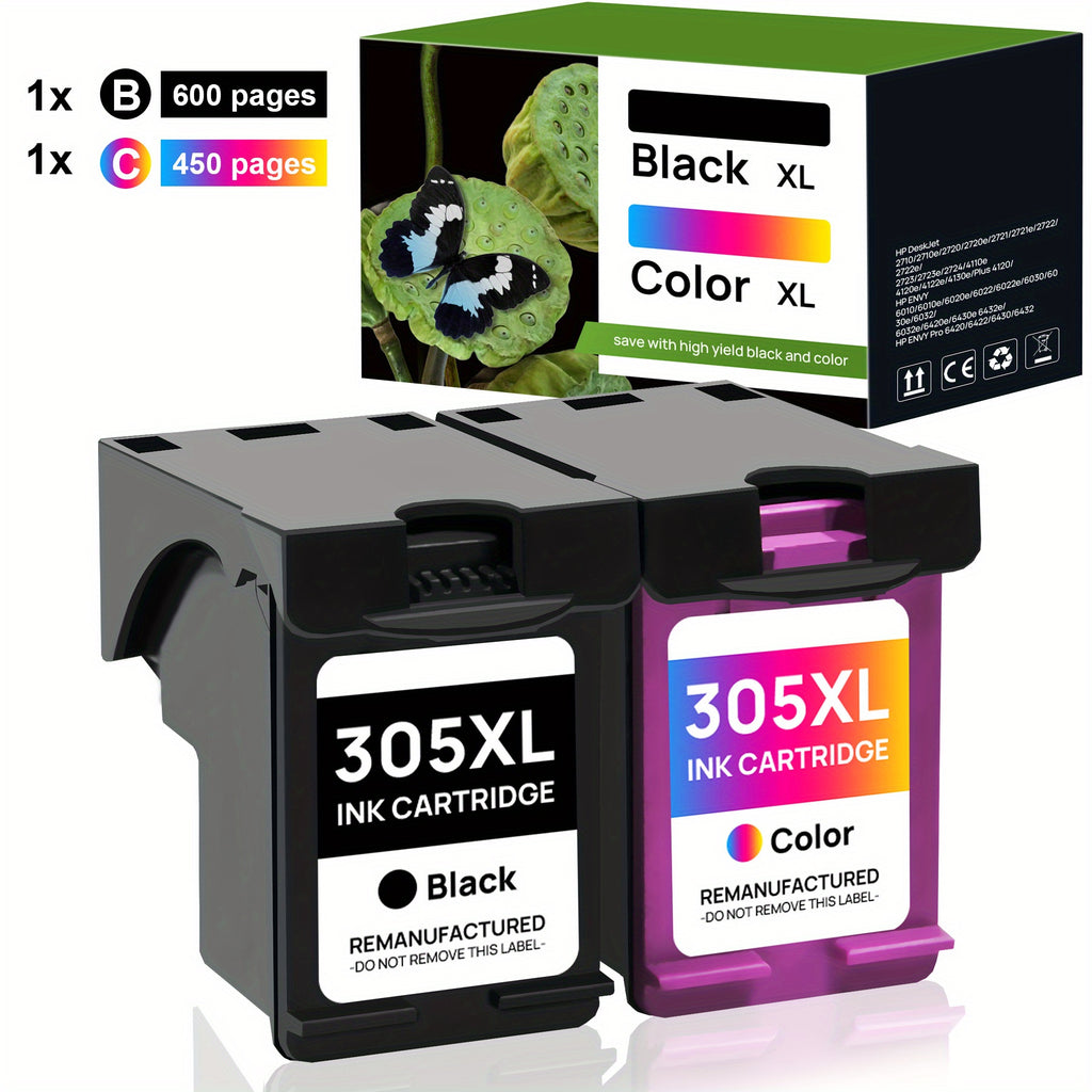 Cartucho de tinta | Cartucho de Tinta 305XL para HP 305 305XL Compatibles con HP DeskJet 2700 2710 2720 2722 DeskJet Plus 4100 4120 4130 Envy