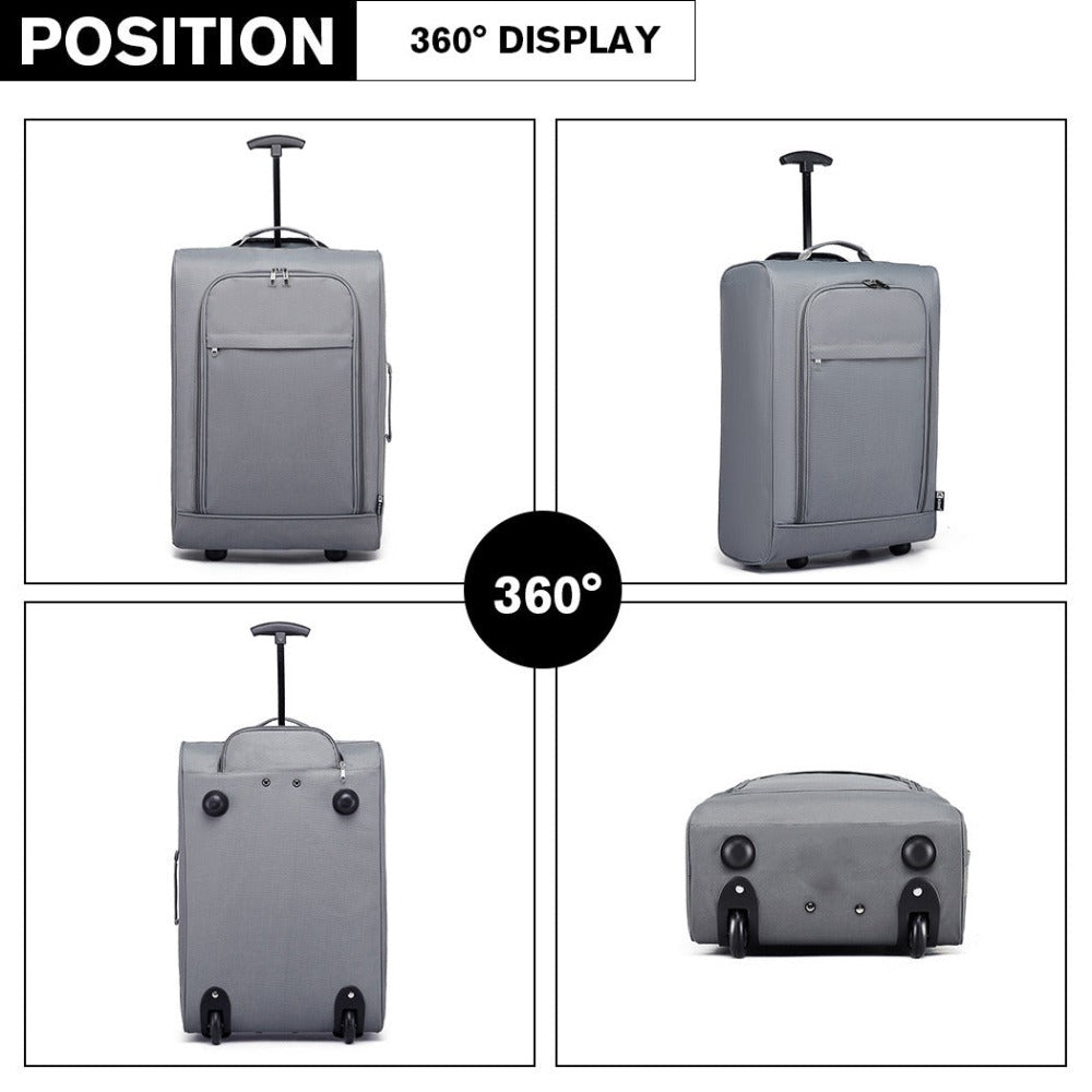 1pieza de 53 x 36 x 18 cm Equipaje de cabina ligero maleta de mano maleta pequeña de tela para equipaje de mano de avión para Lufthansa Eurowings Ryanair maleta con ruedas estuche de tela