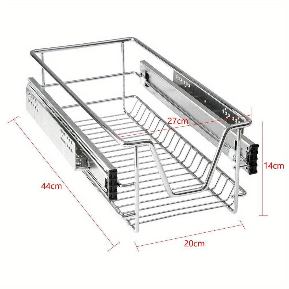 Organizador de gabinetes de cocina telescópico con cajones extraíbles, estante extensible, organizador de cajones de cocina, cesta de estante de cocina extraíble, cajón de dormitorio extraíble, extensión completa, capacidad de carga de 20 kg