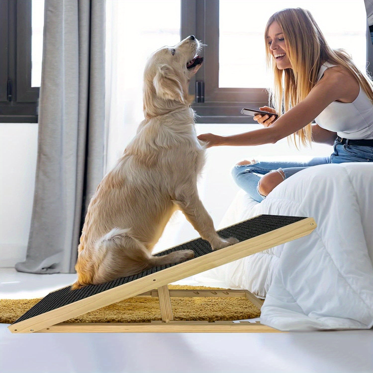 Rampa plegable para perros 100 kg 60 cm | Cama sofá coche y acceso de mascotas