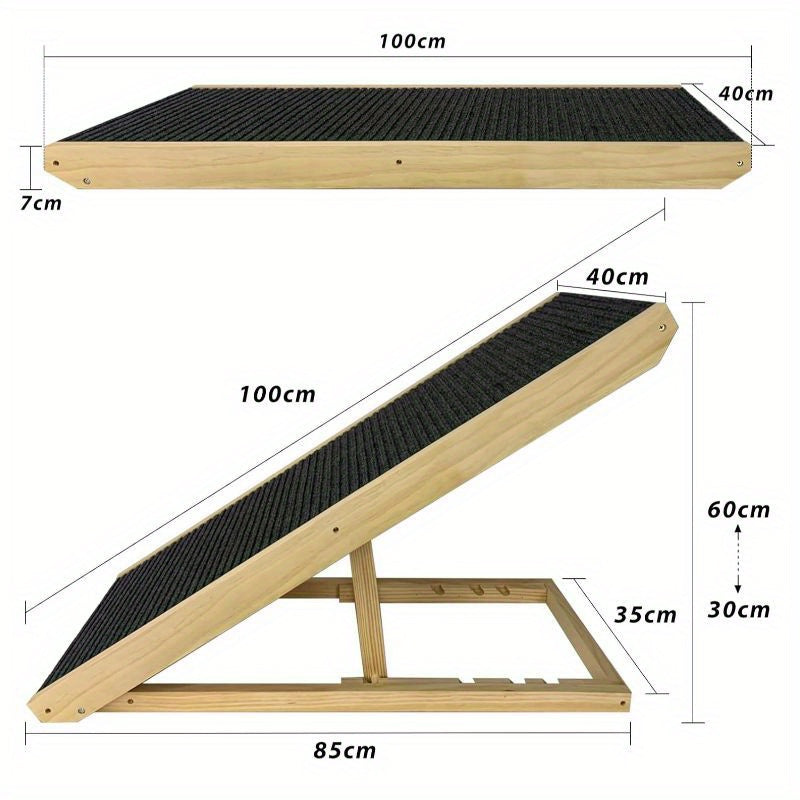 Rampa plegable para perros 100 kg 60 cm | Cama sofá coche y acceso de mascotas