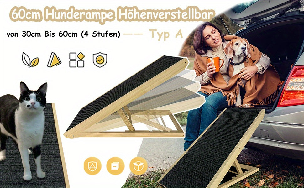 Rampa plegable para perros 100 kg 60 cm | Cama sofá coche y acceso de mascotas