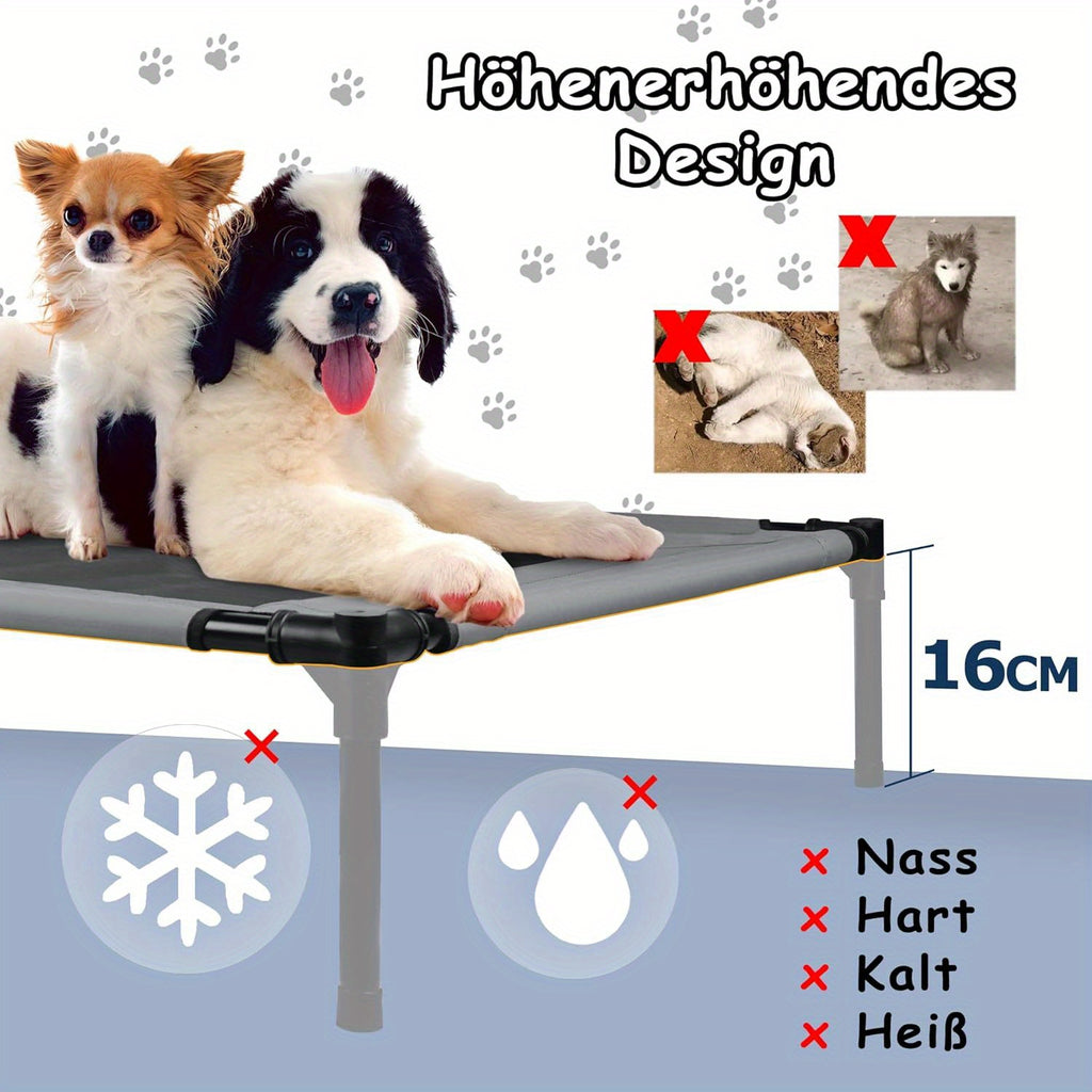 Cama elevada para mascotas para interior, jardín y días cálidos