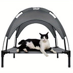 Cama elevada para mascotas para interior, jardín y días cálidos