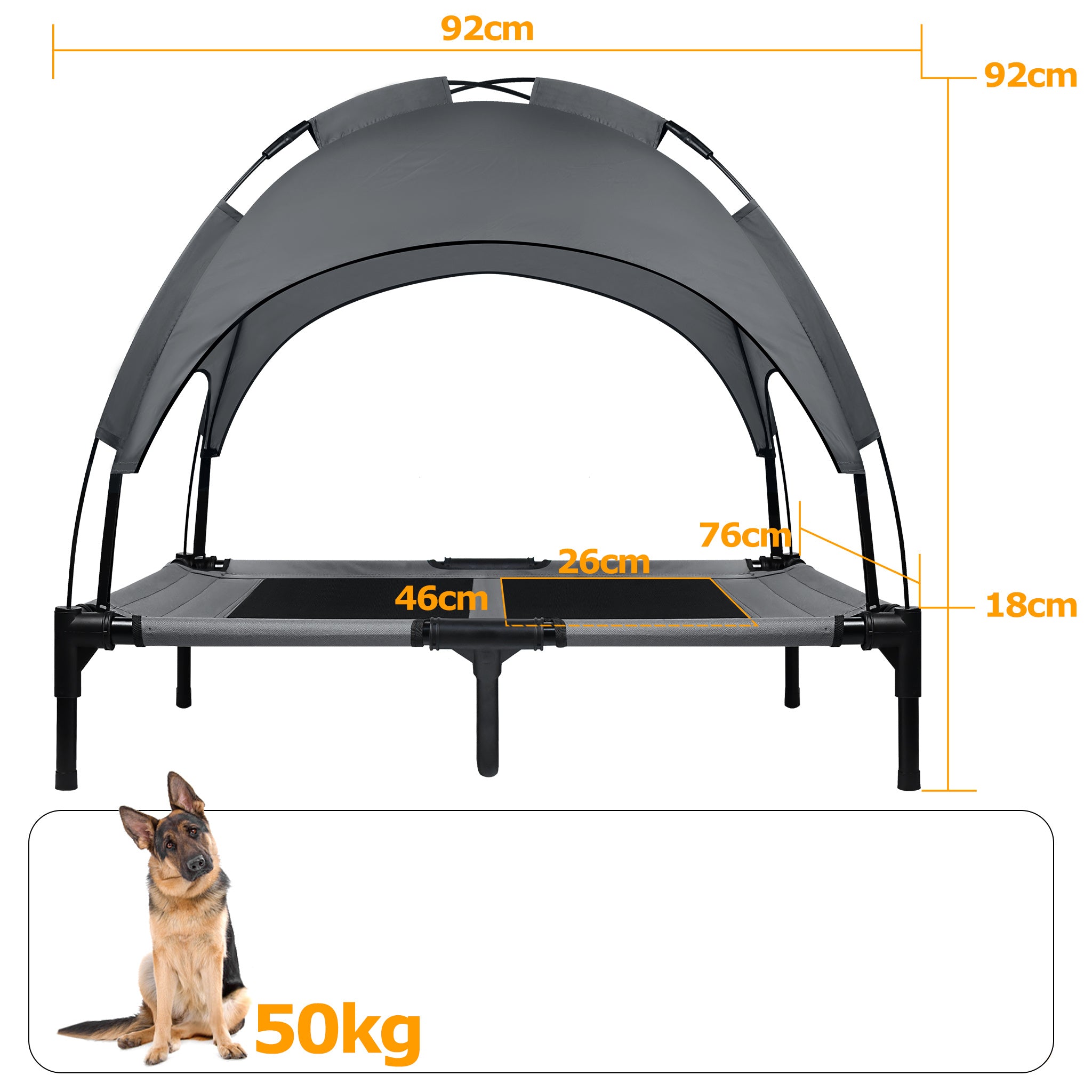 Cama elevada para mascotas para interior, jardín y días cálidos