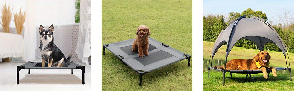 Cama elevada para mascotas para interior, jardín y días cálidos
