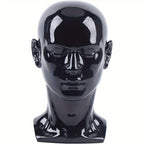 Cabeza de maniquí de PVC, maniquí de cabeza, maniquí de cabeza, exhibición de cabeza para pelucas, cascos, sombreros y joyas, negro, ventana de tienda, cabeza masculina, maniquí de cabeza, modelo masculino, cabeza de PVC de 50 cm, maniquí de cabeza para p