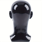 Cabeza de maniquí de PVC, maniquí de cabeza, maniquí de cabeza, exhibición de cabeza para pelucas, cascos, sombreros y joyas, negro, ventana de tienda, cabeza masculina, maniquí de cabeza, modelo masculino, cabeza de PVC de 50 cm, maniquí de cabeza para p