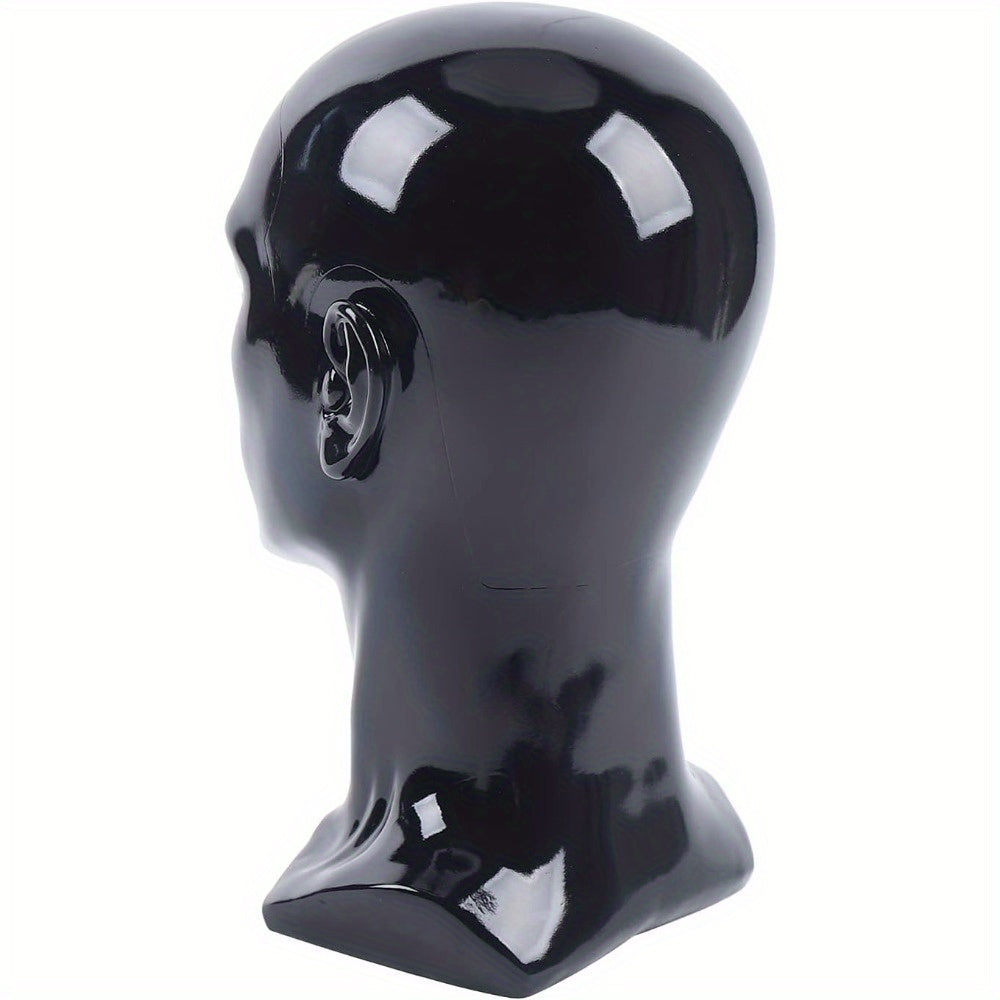 Cabeza de maniquí de PVC, maniquí de cabeza, maniquí de cabeza, exhibición de cabeza para pelucas, cascos, sombreros y joyas, negro, ventana de tienda, cabeza masculina, maniquí de cabeza, modelo masculino, cabeza de PVC de 50 cm, maniquí de cabeza para p