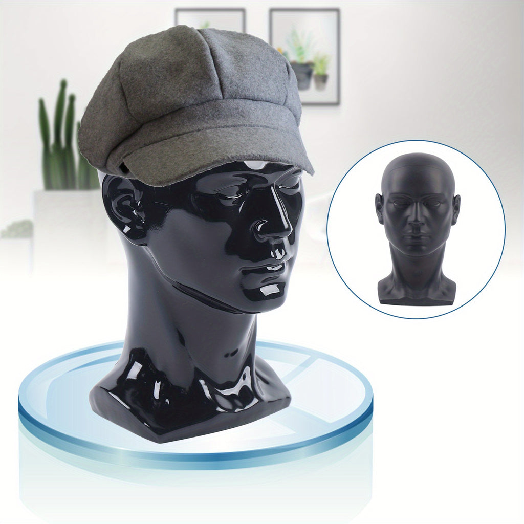 Cabeza de maniquí de PVC, maniquí de cabeza, maniquí de cabeza, exhibición de cabeza para pelucas, cascos, sombreros y joyas, negro, ventana de tienda, cabeza masculina, maniquí de cabeza, modelo masculino, cabeza de PVC de 50 cm, maniquí de cabeza para p